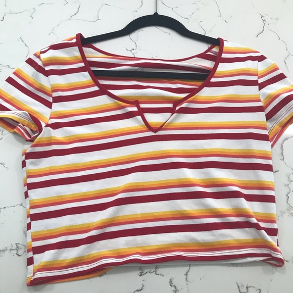 SOLD ON DEPOP Pacsun Striped Top - Picture 1 of 3